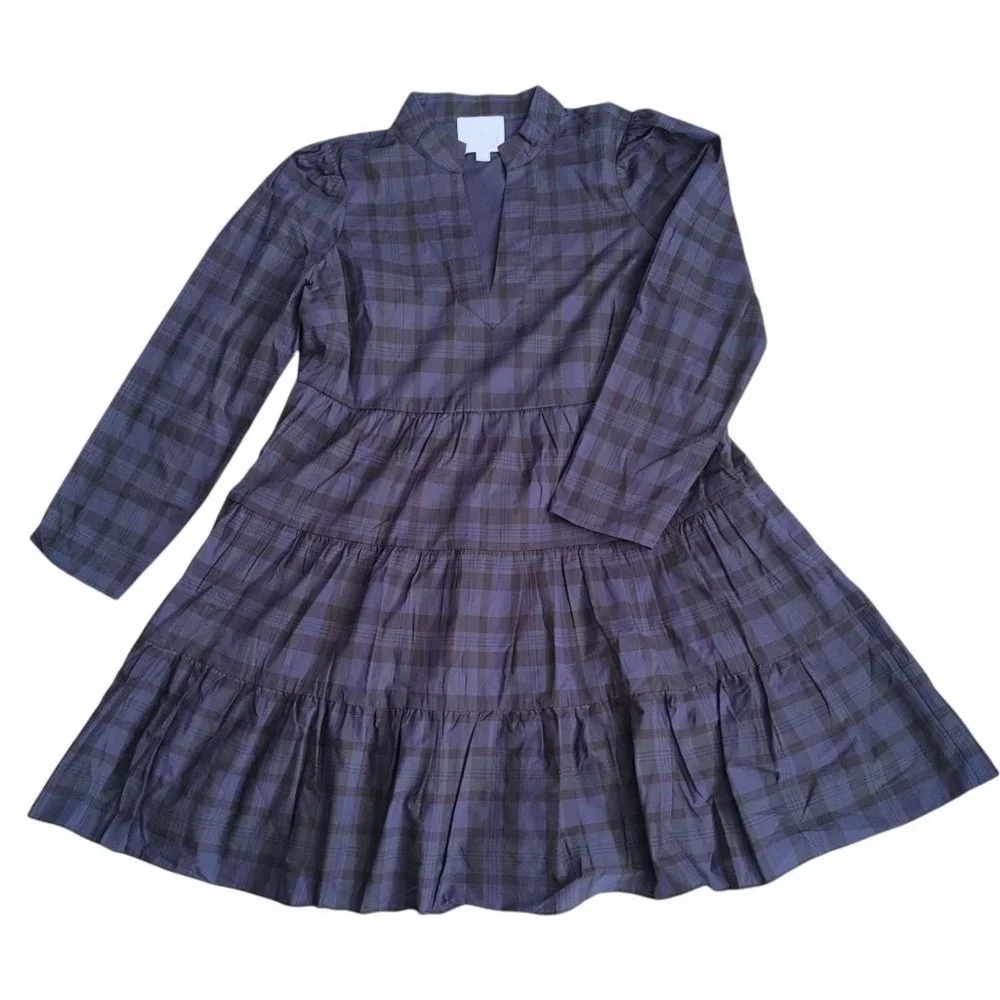 New Sail to Sable Blackwatch Plaid Tunic Dress L